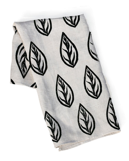 Leaf Print, 100% Hemp Tea Towel