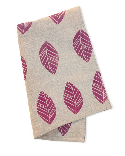 Magnolia Leaf, 100% Hemp Tea Towel